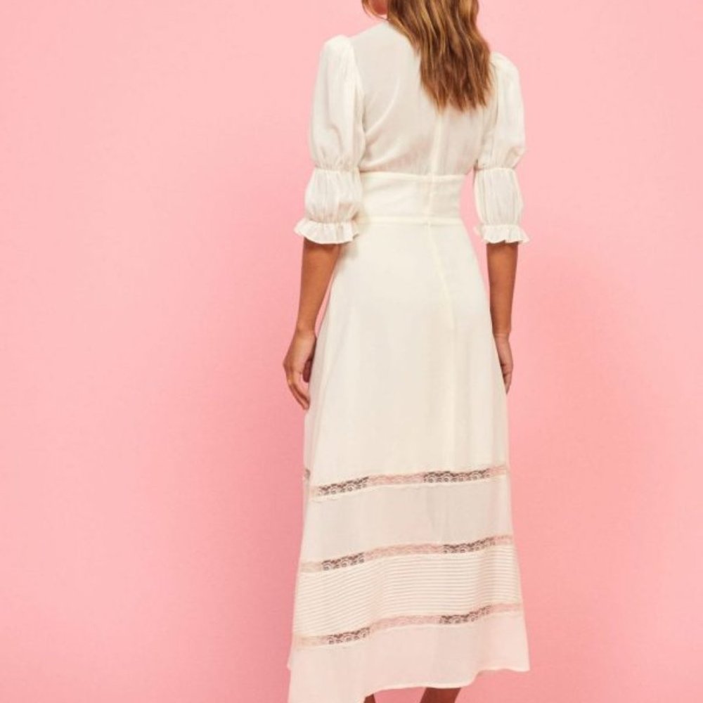 COPY - Reformation Ginny Dress, Ivory- Like New! - Picture 4 of 6